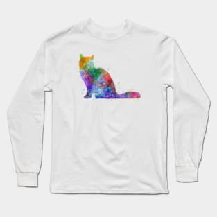 Chartreux cat in watercolor Long Sleeve T-Shirt